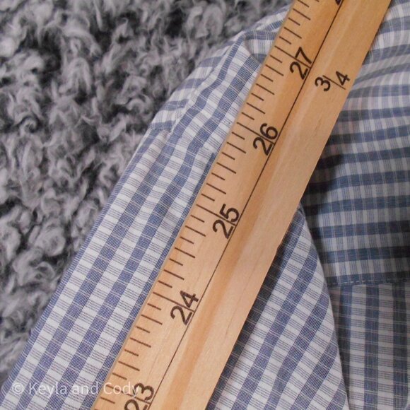 CALVIN Klein Button Down Dress Shirt Gray and White Pattern Men's Size 16 34/35 - Picture 8 of 9